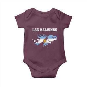 Las Malvinas Island Map Flag Graphic Baby Onesie Patriotic Sovereignty Argentine Heritage Sun of May Pride