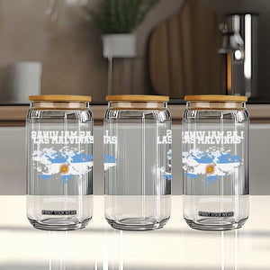 Las Malvinas Island Map Flag Graphic Glass Can Patriotic Sovereignty Argentine Heritage Sun of May Pride