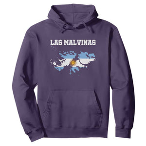 Las Malvinas Island Map Flag Graphic Hoodie Patriotic Sovereignty Argentine Heritage Sun of May Pride