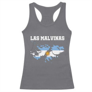 Las Malvinas Island Map Flag Graphic Racerback Tank Top Patriotic Sovereignty Argentine Heritage Sun of May Pride