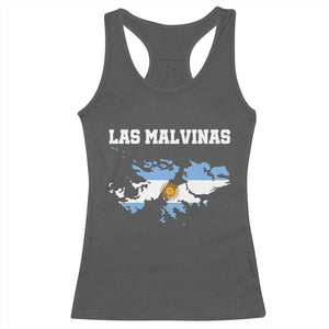 Las Malvinas Island Map Flag Graphic Racerback Tank Top Patriotic Sovereignty Argentine Heritage Sun of May Pride