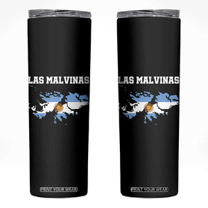 Las Malvinas Island Map Flag Graphic Skinny Tumbler Patriotic Sovereignty Argentine Heritage Sun of May Pride