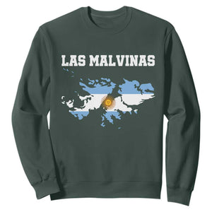 Las Malvinas Island Map Flag Graphic Sweatshirt Patriotic Sovereignty Argentine Heritage Sun of May Pride