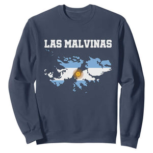 Las Malvinas Island Map Flag Graphic Sweatshirt Patriotic Sovereignty Argentine Heritage Sun of May Pride