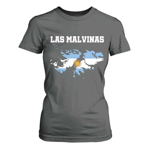 Las Malvinas Island Map Flag Graphic T Shirt For Women Patriotic Sovereignty Argentine Heritage Sun of May Pride