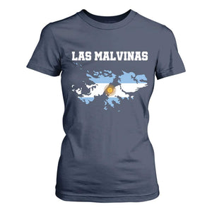Las Malvinas Island Map Flag Graphic T Shirt For Women Patriotic Sovereignty Argentine Heritage Sun of May Pride
