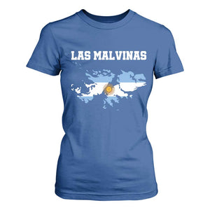 Las Malvinas Island Map Flag Graphic T Shirt For Women Patriotic Sovereignty Argentine Heritage Sun of May Pride