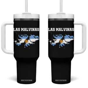 Las Malvinas Island Map Flag Graphic Tumbler With Handle Patriotic Sovereignty Argentine Heritage Sun of May Pride