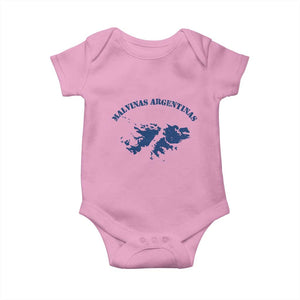 Retro Malvinas Argentinas Distressed Map Graphic Baby Onesie Argentine Island Sovereignty Heritage Pride