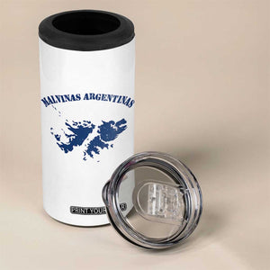 Retro Malvinas Argentinas Distressed Map Graphic 4 in 1 Can Cooler Tumbler Argentine Island Sovereignty Heritage Pride