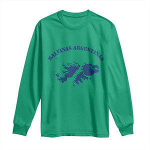 Retro Malvinas Argentinas Distressed Map Graphic Long Sleeve Shirt Argentine Island Sovereignty Heritage Pride