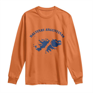 Retro Malvinas Argentinas Distressed Map Graphic Long Sleeve Shirt Argentine Island Sovereignty Heritage Pride