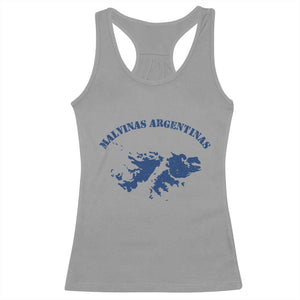 Retro Malvinas Argentinas Distressed Map Graphic Racerback Tank Top Argentine Island Sovereignty Heritage Pride