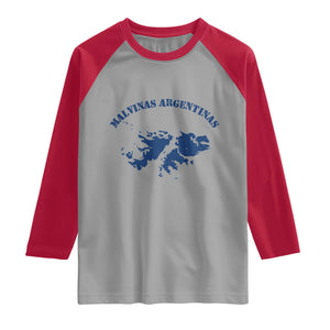 Retro Malvinas Argentinas Distressed Map Graphic Raglan Shirt Argentine Island Sovereignty Heritage Pride
