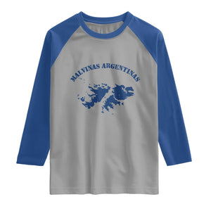 Retro Malvinas Argentinas Distressed Map Graphic Raglan Shirt Argentine Island Sovereignty Heritage Pride