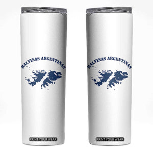 Retro Malvinas Argentinas Distressed Map Graphic Skinny Tumbler Argentine Island Sovereignty Heritage Pride
