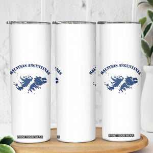 Retro Malvinas Argentinas Distressed Map Graphic Skinny Tumbler Argentine Island Sovereignty Heritage Pride
