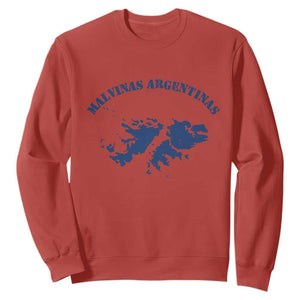 Retro Malvinas Argentinas Distressed Map Graphic Sweatshirt Argentine Island Sovereignty Heritage Pride