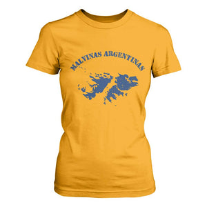 Retro Malvinas Argentinas Distressed Map Graphic T Shirt For Women Argentine Island Sovereignty Heritage Pride