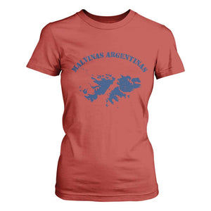 Retro Malvinas Argentinas Distressed Map Graphic T Shirt For Women Argentine Island Sovereignty Heritage Pride