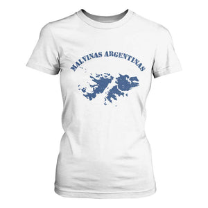 Retro Malvinas Argentinas Distressed Map Graphic T Shirt For Women Argentine Island Sovereignty Heritage Pride