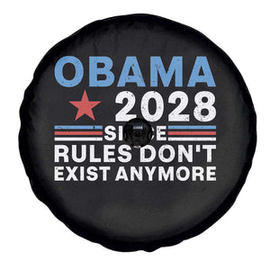 Obama 2028 Since Rules Dont Exist Anymore Spare Tire Cover Political Satire Red White and Blue