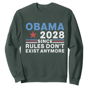 Obama 2028 Since Rules Dont Exist Anymore Sweatshirt Political Satire Red White and Blue