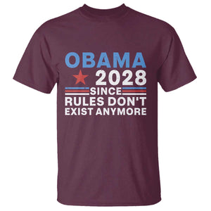 Obama 2028 Since Rules Dont Exist Anymore T Shirt Political Satire Red White and Blue