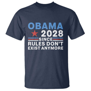 Obama 2028 Since Rules Dont Exist Anymore T Shirt Political Satire Red White and Blue
