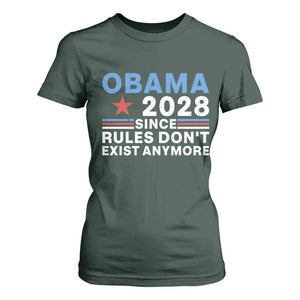 Obama 2028 Since Rules Dont Exist Anymore T Shirt For Women Political Satire Red White and Blue