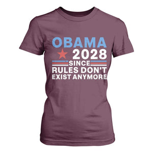 Obama 2028 Since Rules Dont Exist Anymore T Shirt For Women Political Satire Red White and Blue