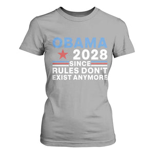 Obama 2028 Since Rules Dont Exist Anymore T Shirt For Women Political Satire Red White and Blue