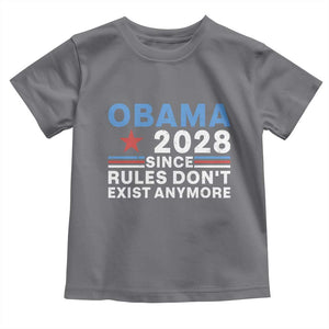 Obama 2028 Since Rules Dont Exist Anymore Toddler T Shirt Political Satire Red White and Blue