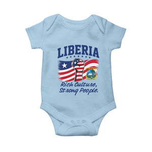 Liberia Rich Culture Strong People Patriotic Baby Onesie Liberian Flag Fist Coat Of Arms Heritage Pride