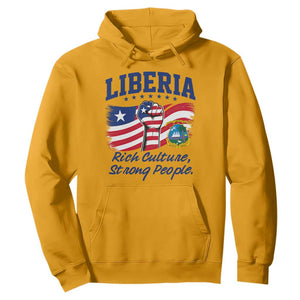 Liberia Rich Culture Strong People Patriotic Hoodie Liberian Flag Fist Coat Of Arms Heritage Pride
