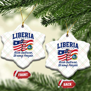 Liberia Rich Culture Strong People Patriotic Ceramic Ornament Liberian Flag Fist Coat Of Arms Heritage Pride