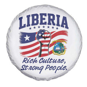 Liberia Rich Culture Strong People Patriotic Spare Tire Cover Liberian Flag Fist Coat Of Arms Heritage Pride