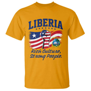Liberia Rich Culture Strong People Patriotic T Shirt Liberian Flag Fist Coat Of Arms Heritage Pride