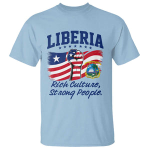 Liberia Rich Culture Strong People Patriotic T Shirt Liberian Flag Fist Coat Of Arms Heritage Pride