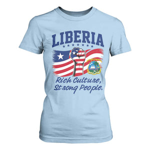Liberia Rich Culture Strong People Patriotic T Shirt For Women Liberian Flag Fist Coat Of Arms Heritage Pride