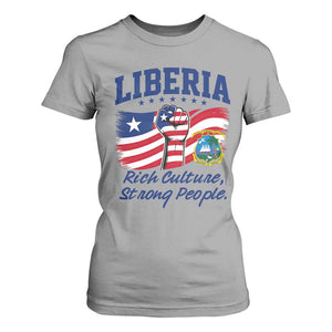 Liberia Rich Culture Strong People Patriotic T Shirt For Women Liberian Flag Fist Coat Of Arms Heritage Pride