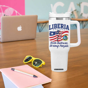 Liberia Rich Culture Strong People Patriotic Tumbler With Handle Liberian Flag Fist Coat Of Arms Heritage Pride
