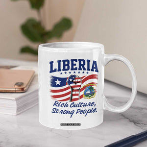 Liberia Rich Culture Strong People Patriotic Coffee Mug Liberian Flag Fist Coat Of Arms Heritage Pride
