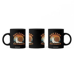 Funny Snail Introvert Slow Living Coffee Mug Not Fast Not Furious Retro Sunset
