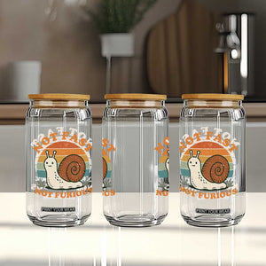 Funny Snail Introvert Slow Living Glass Can Not Fast Not Furious Retro Sunset