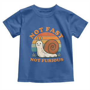 Funny Snail Introvert Slow Living Toddler T Shirt Not Fast Not Furious Retro Sunset