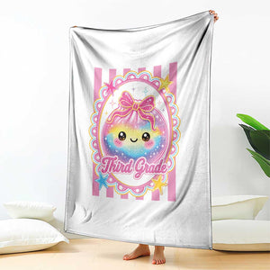 Kawaii Third Grade Glitter Dumpling Printed Graphic Throw Blanket Cute First Day Back To School for Students Teachers