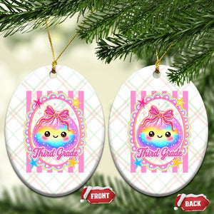Kawaii Third Grade Glitter Dumpling Printed Graphic Ceramic Ornament Cute First Day Back To School for Students Teachers