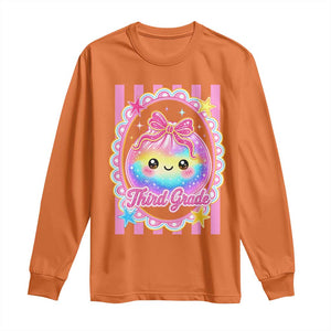 Kawaii Third Grade Glitter Dumpling Printed Graphic Long Sleeve Shirt Cute First Day Back To School for Students Teachers