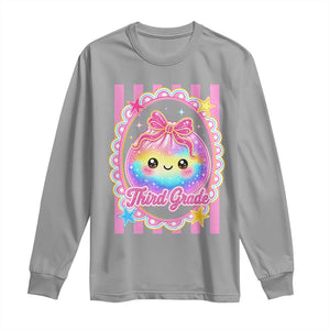 Kawaii Third Grade Glitter Dumpling Printed Graphic Long Sleeve Shirt Cute First Day Back To School for Students Teachers